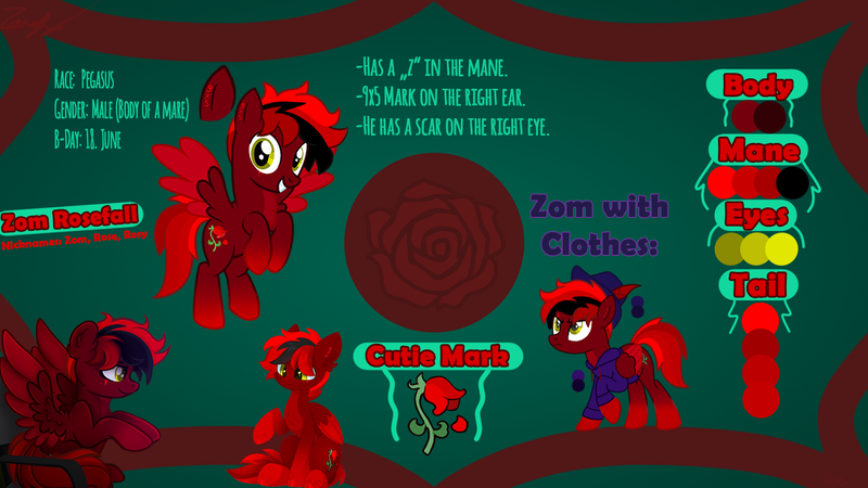 Size: 1760x990 | Tagged: safe, derpibooru import, oc, oc:zom rosefall, pegasus, pony, image, png, reference sheet, solo