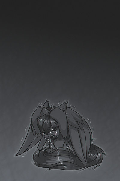 Size: 1000x1500 | Tagged: safe, artist:shad0w-galaxy, derpibooru import, oc, oc:shadow galaxy, unofficial characters only, pegasus, pony, crying, depressed, depression, female, gradient background, grayscale, image, mare, monochrome, open mouth, panic attack, pegasus oc, png, shaking, solo, vent art, wings