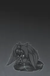 Size: 1000x1500 | Tagged: safe, artist:shad0w-galaxy, derpibooru import, oc, oc:shadow galaxy, unofficial characters only, pegasus, pony, crying, depressed, depression, female, gradient background, grayscale, image, mare, monochrome, open mouth, panic attack, pegasus oc, png, shaking, solo, vent art, wings