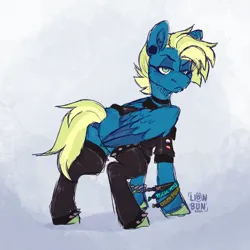 Size: 2000x2000 | Tagged: safe, artist:lionbun, derpibooru import, oc, oc:cyber cavea, pegasus, image, nonbinary, pegasus oc, png, pride, punk, sketch, wings