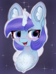 Size: 2558x3408 | Tagged: safe, artist:sodapop sprays, derpibooru import, minuette, pony, unicorn, blushing, bust, chest fluff, commission, ear fluff, happy, horn, image, png, solo, ych result, your character here