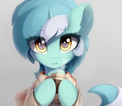 Size: 3000x2600 | Tagged: safe, artist:ifmsoul, derpibooru import, lyra heartstrings, pony, unicorn, coffee cup, cup, cute, ear fluff, eye clipping through hair, female, g4, high res, hoof hold, horn, image, looking at you, lyrabetes, mare, png, solo