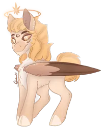 Size: 1138x1395 | Tagged: safe, artist:trashpanda czar, derpibooru import, oc, oc:azazel, angel, body markings, chest fluff, chin fluff, cloven hooves, ear fluff, halo, image, looking at you, male, multiple eyes, png, simple background, smiling, transparent background, wings