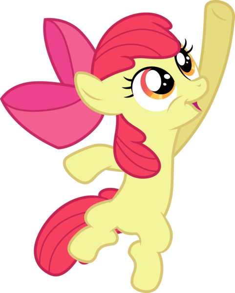 Size: 3000x3745 | Tagged: safe, artist:cloudy glow, derpibooru import, apple bloom, earth pony, .ai available, apple bloom's bow, bow, female, g4, hair bow, image, jumping, png, simple background, solo, transparent background, vector