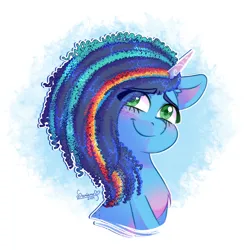 Size: 2200x2200 | Tagged: safe, alternate version, artist:soniana_draws, derpibooru import, part of a set, unicorn, g5, alternate hair color, alternate hairstyle, cute, horn, image, misty brightdawn, mistybetes, multicolored hair, png, rainbow hair, rainbow streak