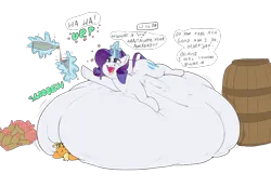 Size: 1200x831 | Tagged: suggestive, artist:polofastter, artist:sirmasterdufel, derpibooru import, applejack, rarity, earth pony, pony, unicorn, alcohol, annoyed, barrel, belly, belly bed, big belly, bottle, champagne, champagne glass, drink, drinking, drinking glass, drunk, drunk bubbles, drunk rarity, g4, glass, horn, huge belly, image, immobile, impossibly large belly, inflation, magic, magic aura, png, simple background, sketch, text, transparent background, wine