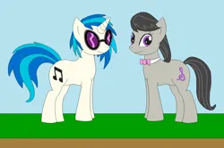 Size: 1193x790 | Tagged: safe, artist:marybethemberjoy49-1, derpibooru import, octavia melody, vinyl scratch, earth pony, pony, unicorn, female, g4, horn, image, lesbian, png, scratchtavia, shipping