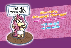 Size: 2500x1700 | Tagged: safe, artist:punkittdev, derpibooru import, fluttershy, rainbow dash, pegasus, pony, semi-anthro, cute, dialogue, female, flutternurse, image, jpeg, mare, nurse outfit, open mouth, open smile, shyabetes, smiling, solo focus, speech bubble, suddenly hands, take your meds, text, thumbs up
