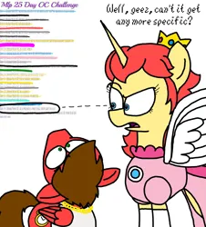 Size: 3023x3351 | Tagged: safe, artist:professorventurer, derpibooru import, oc, oc:power star, oc:professor venturer, 25-day oc challenge, bling, confused, duo, duo male and female, female, image, looking up, male, oddly specific, png, princess, rule 85, super mario 64, super mario bros.