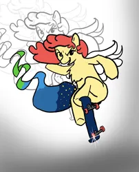 Size: 1700x2100 | Tagged: safe, derpibooru import, oc, oc:power star, pegasus, pony, butt, image, plot, png, rule 85, skateboard, skateboarding, super mario 64, super mario bros.