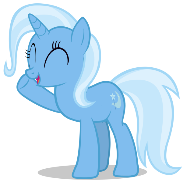 Size: 2156x2152 | Tagged: safe, artist:zslnews, derpibooru import, trixie, pony, unicorn, ^^, cute, diatrixes, eyes closed, female, g4, high res, horn, image, mare, open mouth, png, simple background, solo, transparent background, vector