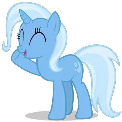 Size: 2156x2152 | Tagged: safe, artist:zslnews, derpibooru import, trixie, pony, unicorn, ^^, cute, diatrixes, eyes closed, female, g4, high res, horn, image, mare, open mouth, png, simple background, solo, transparent background, vector