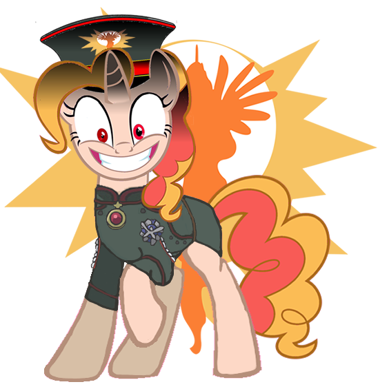 Size: 564x568 | Tagged: safe, derpibooru import, oc, oc:pizza pie, ponified, unofficial characters only, food pony, original species, pizza pony, pony, unicorn, creepy, food, full friendships magic, horn, image, pizza, pizza pie, png, solar empire