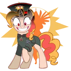 Size: 564x568 | Tagged: safe, derpibooru import, oc, oc:pizza pie, ponified, unofficial characters only, food pony, original species, pizza pony, pony, unicorn, creepy, food, full friendships magic, horn, image, pizza, pizza pie, png, solar empire