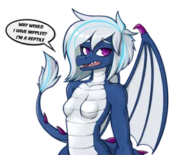 Size: 3344x3000 | Tagged: safe, artist:wild-thunder06, derpibooru import, oc, oc:snowy smarty, unofficial characters only, anthro, dragon, dragon oc, dragon wings, dragoness, eyebrows, female, image, non-pony oc, png, simple background, solo, transparent background, wings