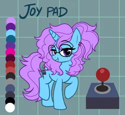 Size: 2574x2378 | Tagged: safe, artist:tomi_ouo, derpibooru import, oc, oc:joy pad, unofficial characters only, unicorn, female, g4, glasses, horn, image, png, reference sheet