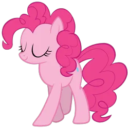 Size: 2144x2152 | Tagged: safe, artist:zslnews, derpibooru import, pinkie pie, earth pony, pony, eyes closed, g4, image, png, simple background, solo, transparent background, vector
