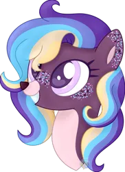 Size: 691x951 | Tagged: safe, artist:pure-blue-heart, derpibooru import, oc, unofficial characters only, deer, deer pony, hybrid, original species, pony, female, freckles, gift art, image, mare, png, simple background, toothy grin, transparent background, watermark