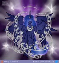 Size: 1000x1058 | Tagged: safe, artist:virenth, derpibooru import, princess luna, alicorn, angel, angelic wings, biblically accurate angels, female, halo, image, png, solo, solo female, wings