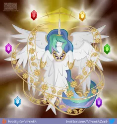 Size: 1000x1058 | Tagged: safe, alternate version, artist:virenth, derpibooru import, princess celestia, alicorn, alternate character, angel, angelic wings, biblically accurate angels, female, halo, image, png, solo, solo female, wings