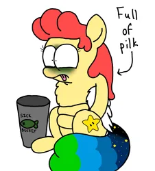 Size: 3023x3351 | Tagged: safe, artist:professorventurer, derpibooru import, oc, oc:power star, pegasus, pony, full of pilk, green face, hooves on belly, image, imminent vomiting, implied vomit, nausea, nauseous, png, rule 85, super mario 64, super mario bros., tongue out
