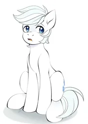 Size: 2480x3508 | Tagged: safe, artist:renka2802, derpibooru import, double diamond, earth pony, pony, image, male, missing accessory, open mouth, png, simple background, sitting, solo, stallion, white background
