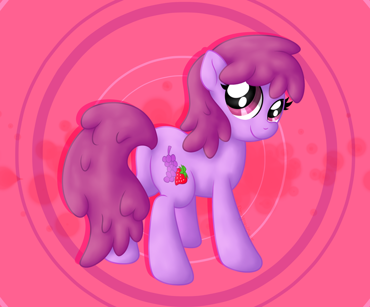 Size: 3195x2652 | Tagged: safe, artist:background basset, derpibooru import, berry punch, berryshine, earth pony, pony, abstract background, image, looking at you, looking back, looking back at you, png, solo