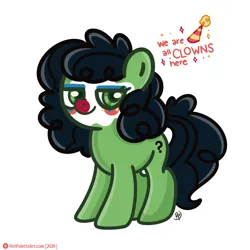 Size: 2500x2500 | Tagged: safe, artist:redpalette, derpibooru import, oc, oc:anon, oc:anonfilly, unofficial characters only, earth pony, pony, clown, clown nose, cute, female, filly, image, mare, meme, png, red nose, solo