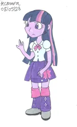 Size: 999x1654 | Tagged: safe, artist:cmara, derpibooru import, twilight sparkle, human, equestria girls, boots, clothes, female, g4, high heel boots, image, jpeg, shoes, simple background, solo, white background