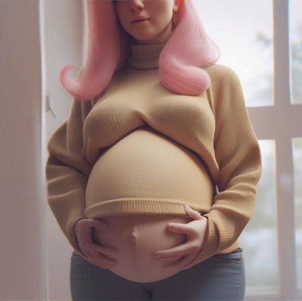 Size: 1024x1023 | Tagged: suggestive, ai content, derpibooru import, machine learning generated, stable diffusion, fluttershy, human, beautiful, big breasts, breasts, clothes, generator:purplesmart.ai, humanized, image, jpeg, preggoshy, pregnant, realistic, solo, sweater, sweatershy, window