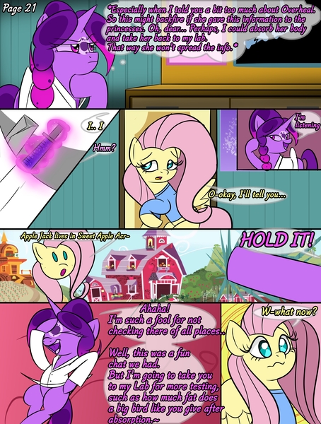 Size: 2000x2643 | Tagged: safe, artist:bestponies, derpibooru import, fluttershy, oc, oc:violet drop, goo, goo pony, monster pony, original species, pegasus, pony, comic:nurses take over, clothes, comic, comic panel, dialogue, eyes closed, female, g4, high res, hospital, image, jpeg, magic, mare, open mouth, picture, sitting, speech bubble, telekinesis