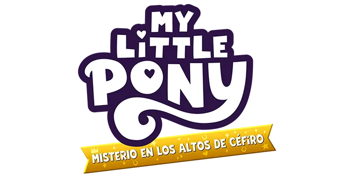 Size: 700x350 | Tagged: safe, derpibooru import, official, g5, 2d, game, image, logo, my little pony: a zephyr heights mystery, no pony, png, simple background, spanish, transparent background, video game