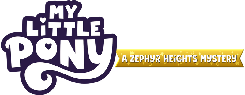 Size: 1530x592 | Tagged: safe, derpibooru import, official, g5, 2d, game, image, logo, my little pony: a zephyr heights mystery, png, simple background, transparent background, video game