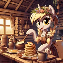 Size: 1024x1024 | Tagged: safe, ai content, derpibooru import, machine learning generated, derpy hooves, cyrillic, image, jpeg, russian, slavic
