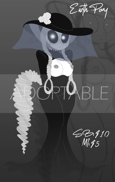 Size: 2591x4096 | Tagged: questionable, artist:bearmation, derpibooru import, oc, unofficial characters only, anthro, earth pony, ghost, pony, undead, black sclera, breasts, busty oc, commission, exposed breasts, female, glow, glowing eyes, gradient background, image, jpeg, mare, nipples, nudity, solo, solo female, text, your character here