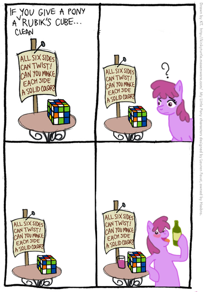 Size: 555x792 | Tagged: safe, artist:mushi, derpibooru import, berry punch, berryshine, pony, blushing, comic, female, g4, image, mare, png, rubik's cube