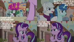 Size: 2000x1125 | Tagged: safe, derpibooru import, edit, edited screencap, editor:quoterific, screencap, double diamond, party favor, starlight glimmer, to where and back again, image, png
