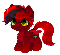 Size: 1194x1080 | Tagged: safe, artist:qudeffy, derpibooru import, oc, oc:zom rosefall, pegasus, pony, :3, animated, chest fluff, chibi, cute, ear fluff, eyes closed, gif, image, looking up, male, ocbetes, shoulder fluff, simple background, smiling, solo, spread wings, stallion, standing, stars, transparent background, wings