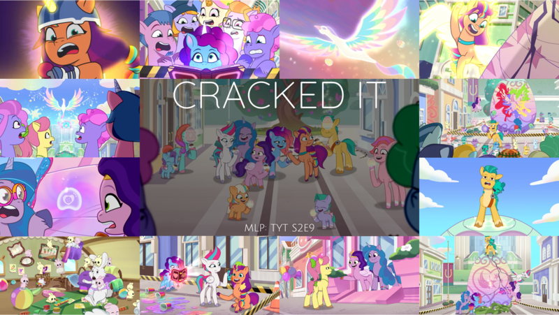 Size: 1996x1125 | Tagged: safe, derpibooru import, edit, edited screencap, editor:quoterific, screencap, hitch trailblazer, izzy moonbow, pipp petals, posey (g5), sparky sparkeroni, sunny starscout, zipp storm, dragon, earth pony, pegasus, pony, unicorn, g5, my little pony: tell your tale, applejack (g5), cracked it, eggmund bunny, female, fluttershy (g5), glory (g5), horn, image, jazz hooves, male, mane five, mane six (g5), mare, misty brightdawn, peach fizz, pinkie pie (g5), pippsqueak trio, png, rainbow dash (g5), rarity (g5), seashell (g5), stallion, twilight sparkle (g5), windy