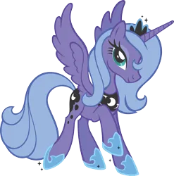 Size: 2021x2048 | Tagged: safe, derpibooru import, official, princess luna, alicorn, pony, female, g4, hoof shoes, image, jewelry, mare, peytral, png, princess shoes, s1 luna, simple background, solo, sparkles, spread wings, stock vector, tiara, transparent background, vector, wings, zazzle