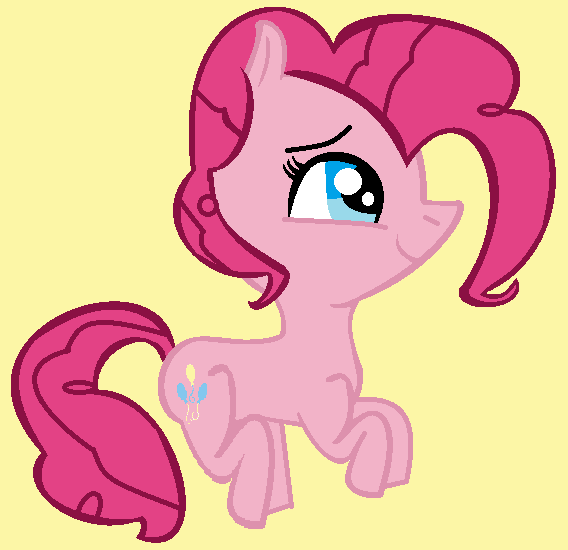 Size: 568x550 | Tagged: safe, artist:jadeharmony, derpibooru import, pinkie pie, earth pony, female, g4, hopping, image, pi day, png, simple background, solo, yellow background