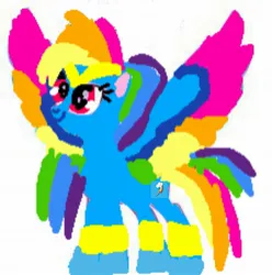 Size: 2029x2048 | Tagged: artist needed, safe, derpibooru import, rainbow dash, pegasus, pony, g5, leak, base used, colored wings, crown, cutie mark, decoration, female, g4, g5 concept leaks, generation leap, hooves, image, jewelry, jpeg, rainbow dash (g5 concept leak), regalia, remake, simple background, smiling, spread wings, standing, transparent background, wings