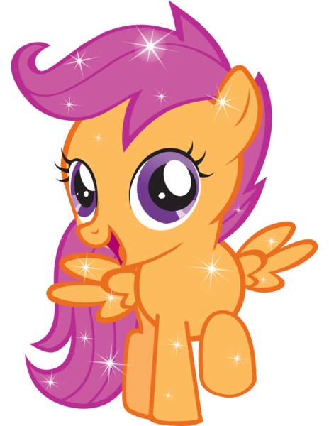 Size: 1583x2048 | Tagged: safe, derpibooru import, official, scootaloo, pegasus, pony, female, filly, foal, g4, image, open mouth, open smile, png, raised hoof, simple background, smiling, solo, sparkles, stock vector, transparent background, vector, zazzle
