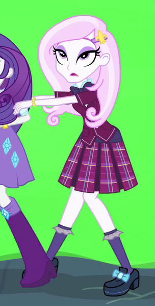 Size: 340x671 | Tagged: safe, derpibooru import, screencap, fleur-de-lis, equestria girls, friendship games, bowtie, clothes, crystal prep academy, crystal prep academy uniform, friendship games bloopers, g4, image, png, school uniform, shoes, skirt, socks