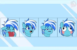 Size: 3600x2324 | Tagged: safe, artist:joaothejohn, derpibooru import, oc, oc:swiftbreeze, pegasus, pony, blushing, bruh, commission, cute, emoji, emotes, expressions, heart, image, lidded eyes, male, multicolored hair, open mouth, pegasus oc, png, poggers, shy, smiling, solo, wings, ych result, your character here