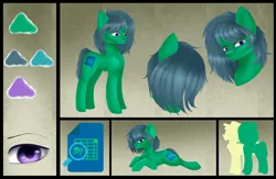 Size: 2746x1795 | Tagged: safe, artist:sheru, derpibooru import, oc, oc:hober stonk, unofficial characters only, earth pony, pony, commission, eye clipping through hair, eyebrows, eyebrows visible through hair, high res, image, looking at you, lying down, male, png, prone, reference sheet, smiling, smiling at you, stallion