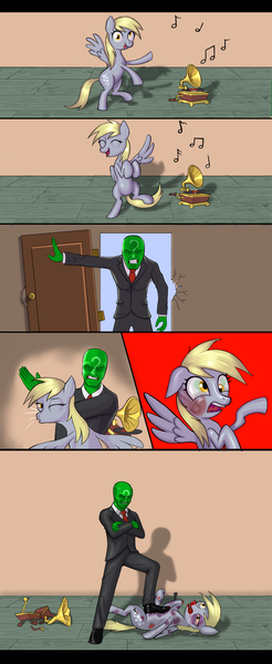 Size: 2170x5294 | Tagged: semi-grimdark, artist:dinosaurcol, derpibooru import, derpy hooves, oc, oc:anon, human, pegasus, pony, abuse, abusive human, angry, bipedal, bitch slap, black eye, bleeding, blood, bruised, clothes, comic, commission, dancing, derpybuse, door, doorknob, doorway, duo, duo male and female, featureless crotch, female, gramophone, gritted teeth, hand, happy, house, human and pony, image, indoors, looking at each other, looking at someone, looking down, lying down, male, mare, music, music notes, necktie, nosebleed, onomatopoeia, open door, open mouth, open smile, ouch, pants, png, prone, raised hoof, scratches, shirt with a collar, shoes, slap, slap mark, slapping, smiling, smug, sound effects, spread wings, stepped on, teeth, tongue out, violence, wall of tags, wings