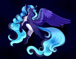 Size: 1600x1251 | Tagged: safe, artist:shamy-crist, derpibooru import, oc, oc:ascendent fire, alicorn, pony, colored wings, female, image, jpeg, mare, night, solo, two toned wings, wings