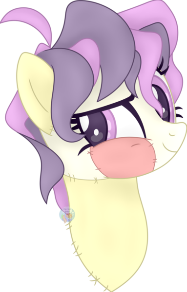 Size: 629x986 | Tagged: safe, artist:pure-blue-heart, derpibooru import, oc, unofficial characters only, doll pony, earth pony, original species, pony, bust, doll, female, gift art, image, mare, png, simple background, stitched body, toy, transparent background