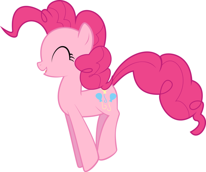 Size: 5453x4559 | Tagged: safe, artist:almostfictional, derpibooru import, pinkie pie, earth pony, pony, .svg available, ^^, eyes closed, female, g4, hopping, image, mare, open mouth, open smile, png, simple background, smiling, solo, transparent background, vector